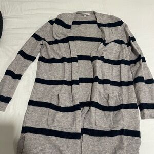 Striped Gray and Black Women's Sweater